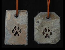 dog pawprint slate ornament
